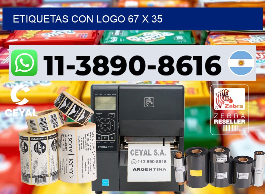 Etiquetas con logo 67 x 35