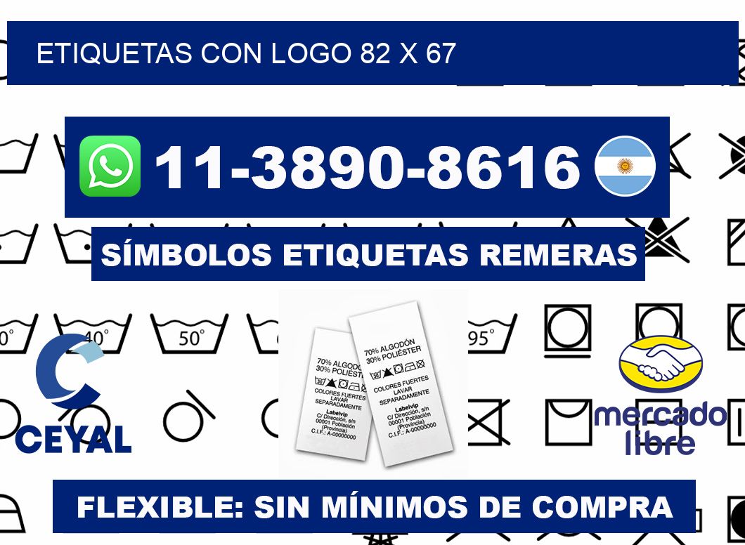 Etiquetas con logo 82 x 67