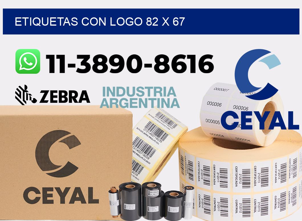 Etiquetas con logo 82 x 67