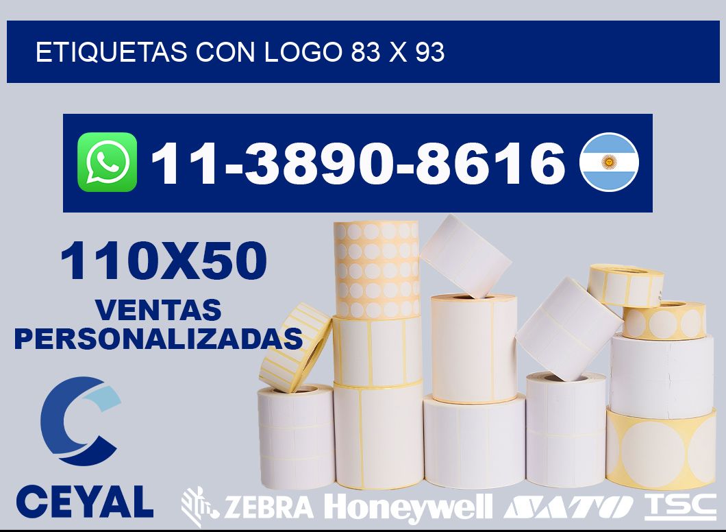 Etiquetas con logo 83 x 93