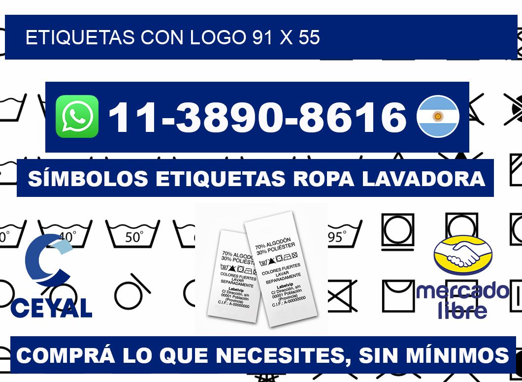 Etiquetas con logo 91 x 55