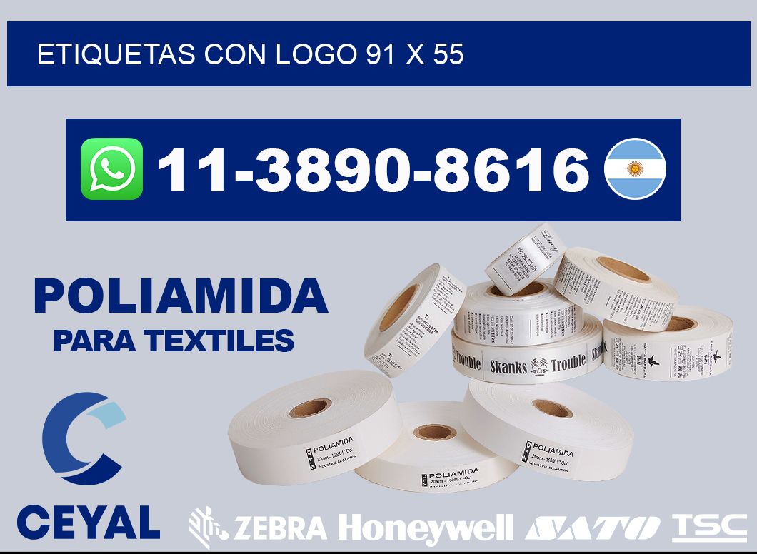 Etiquetas con logo 91 x 55