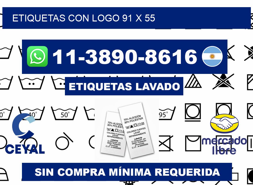 Etiquetas con logo 91 x 55