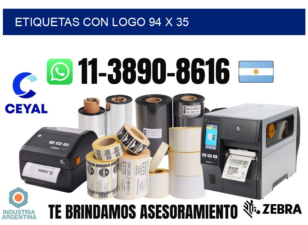 Etiquetas con logo 94 x 35