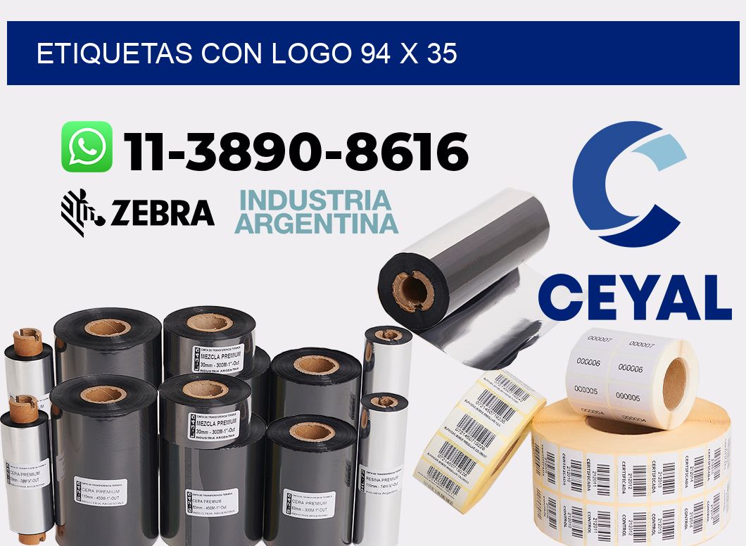 Etiquetas con logo 94 x 35
