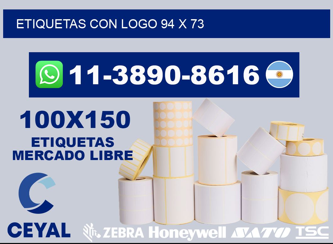 Etiquetas con logo 94 x 73