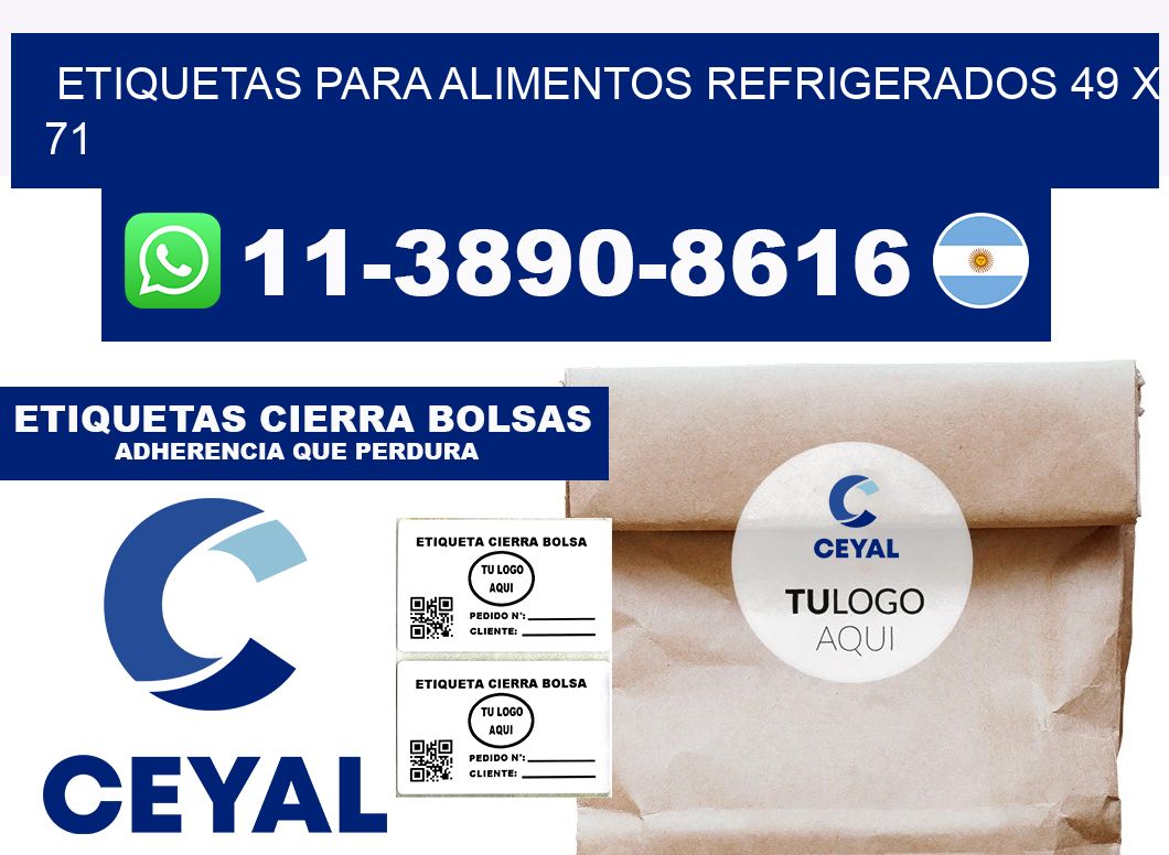 Etiquetas para alimentos refrigerados 49 x 71