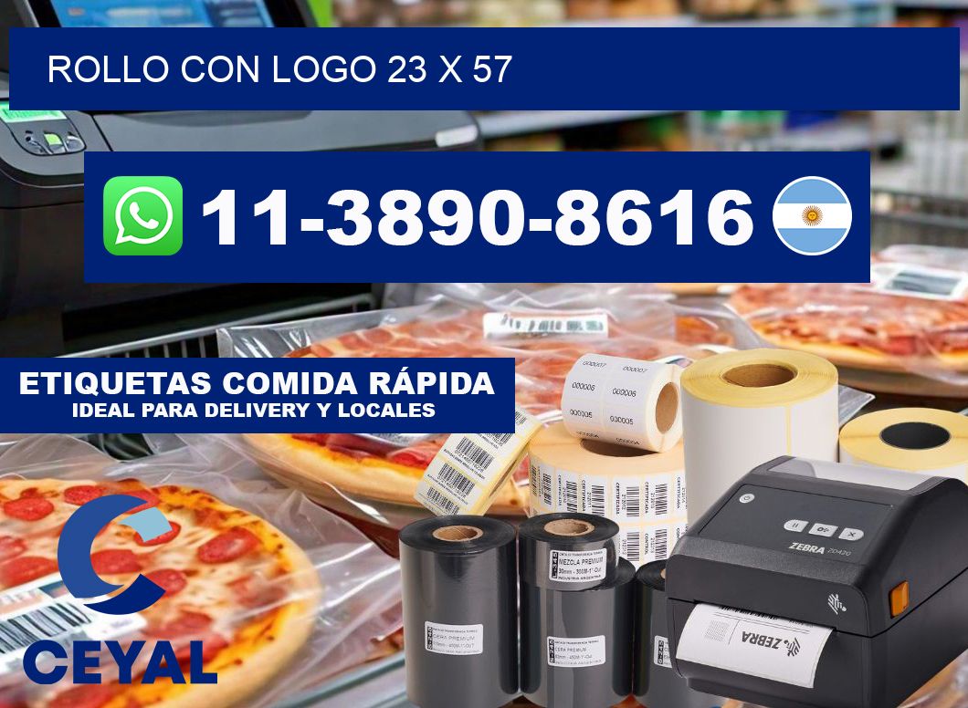 Rollo con logo 23 x 57