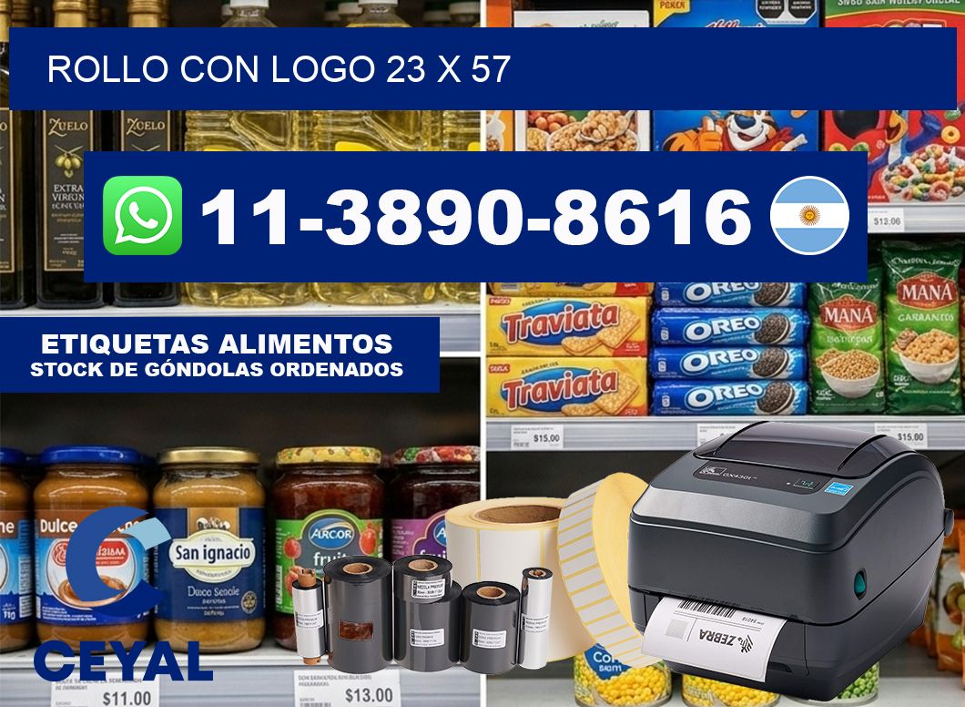 Rollo con logo 23 x 57