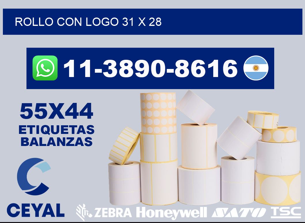 Rollo con logo 31 x 28