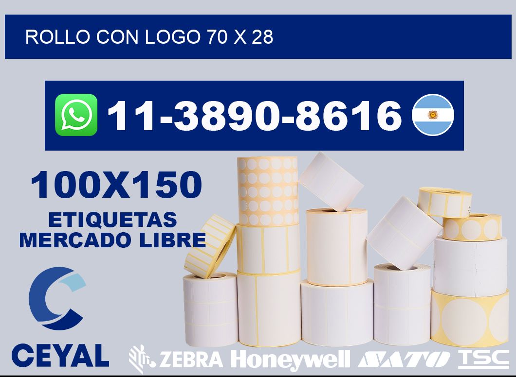 Rollo con logo 70 x 28