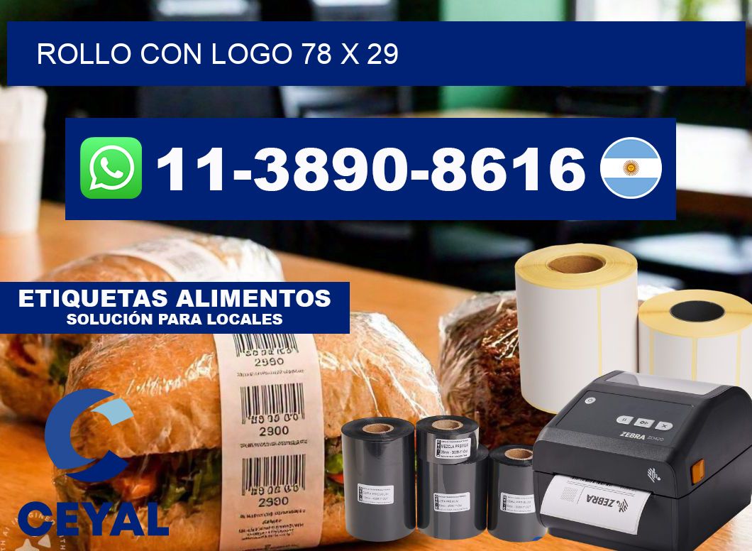 Rollo con logo 78 x 29
