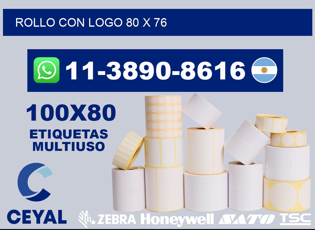 Rollo con logo 80 x 76