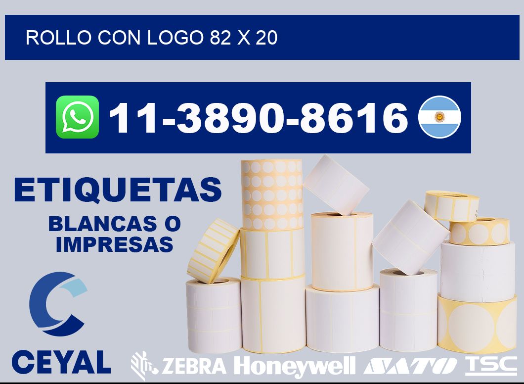 Rollo con logo 82 x 20