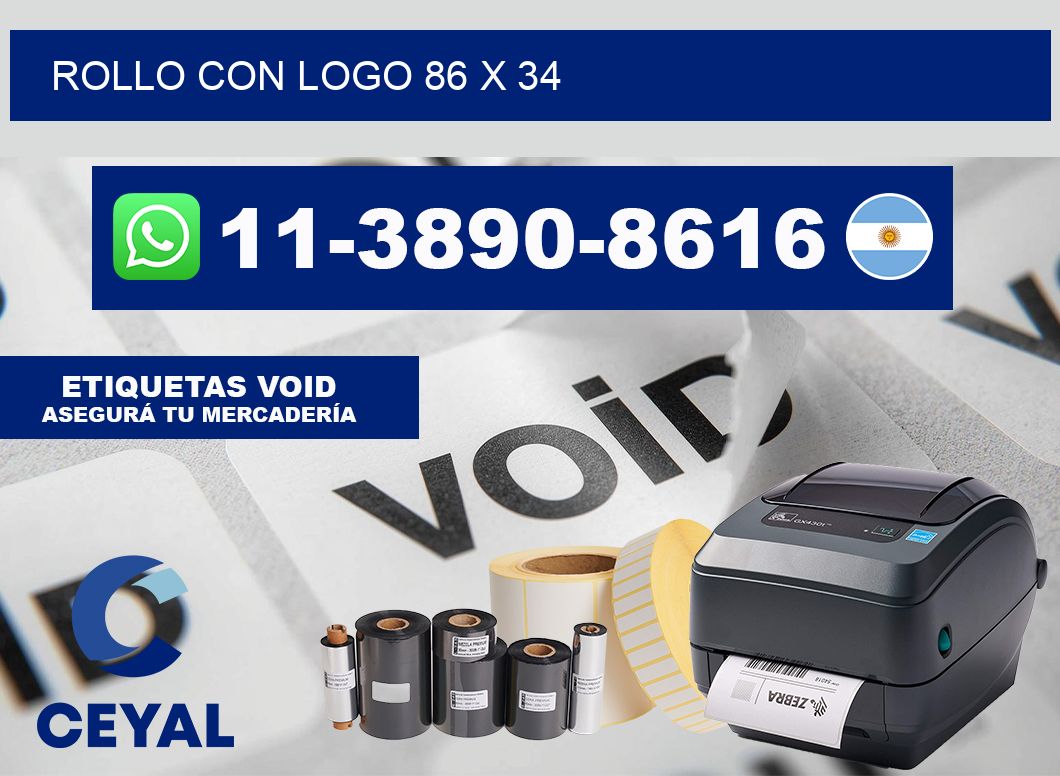 Rollo con logo 86 x 34