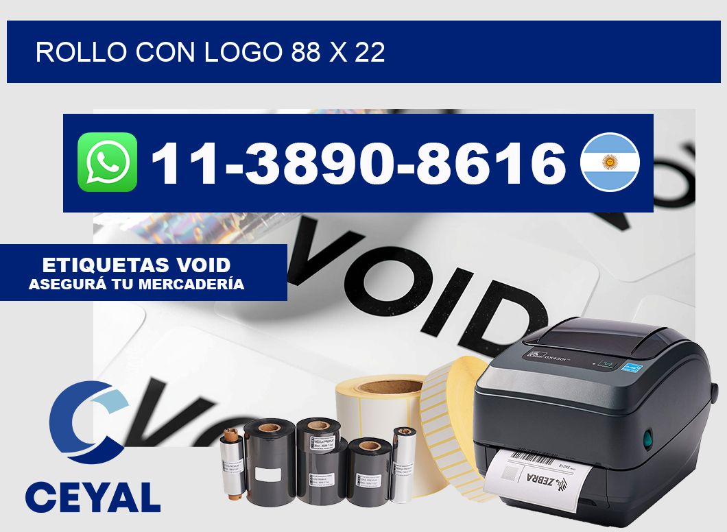 Rollo con logo 88 x 22