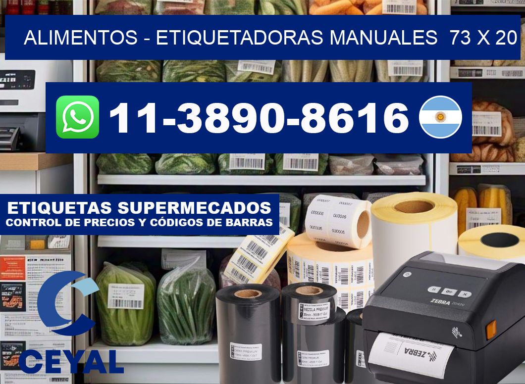 alimentos - Etiquetadoras Manuales  73 x 20