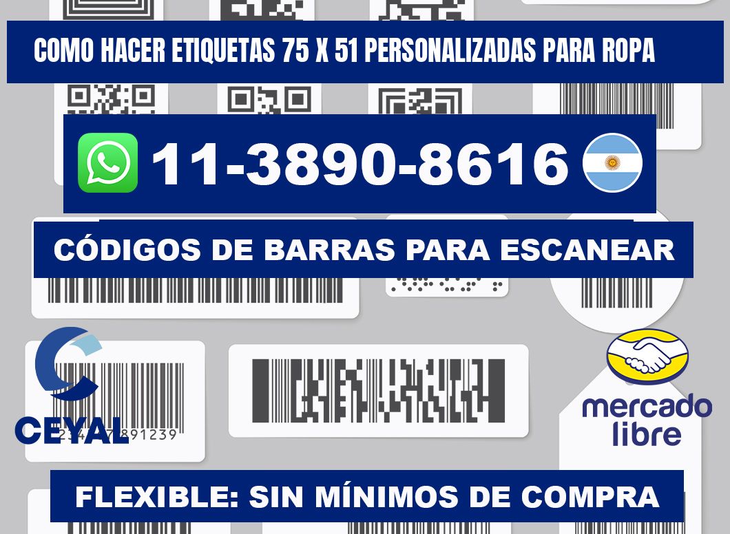 como hacer etiquetas 75 x 51 personalizadas para ropa