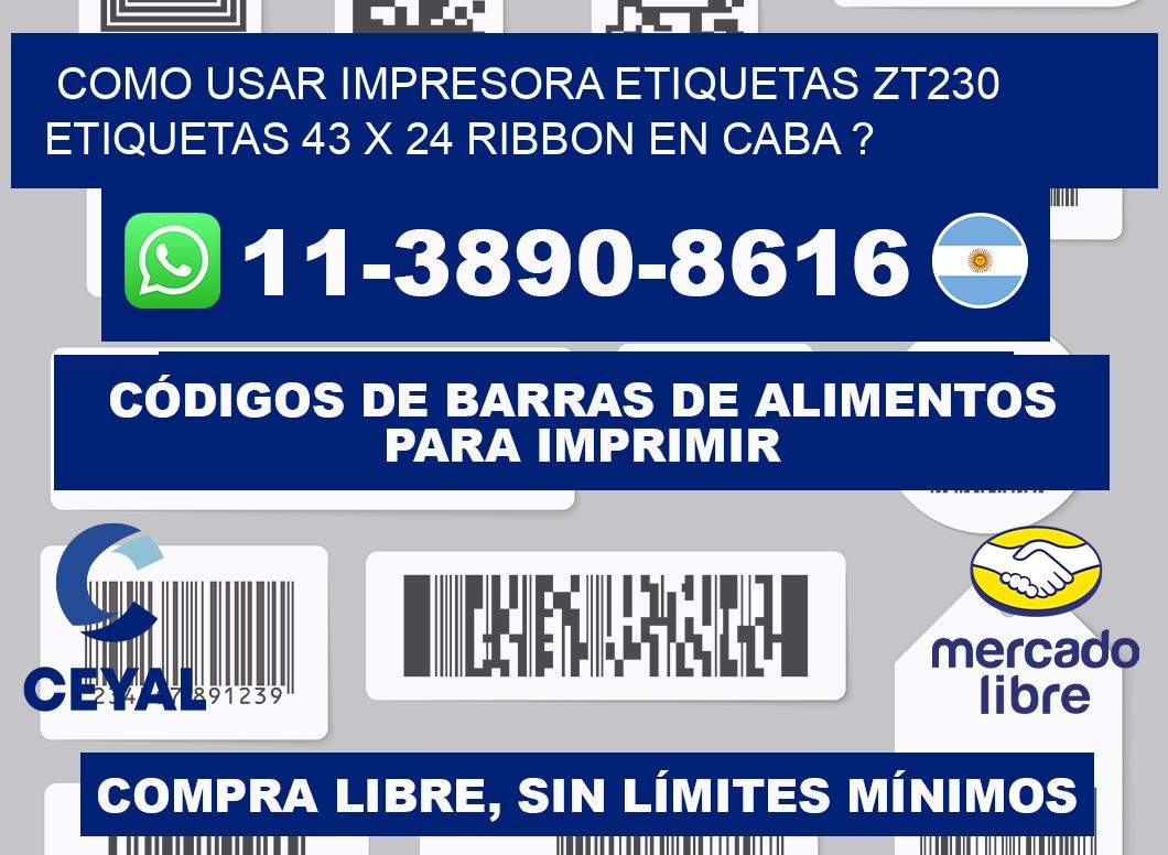 como usar impresora etiquetas zt230 etiquetas 43 x 24 ribbon en CABA ?