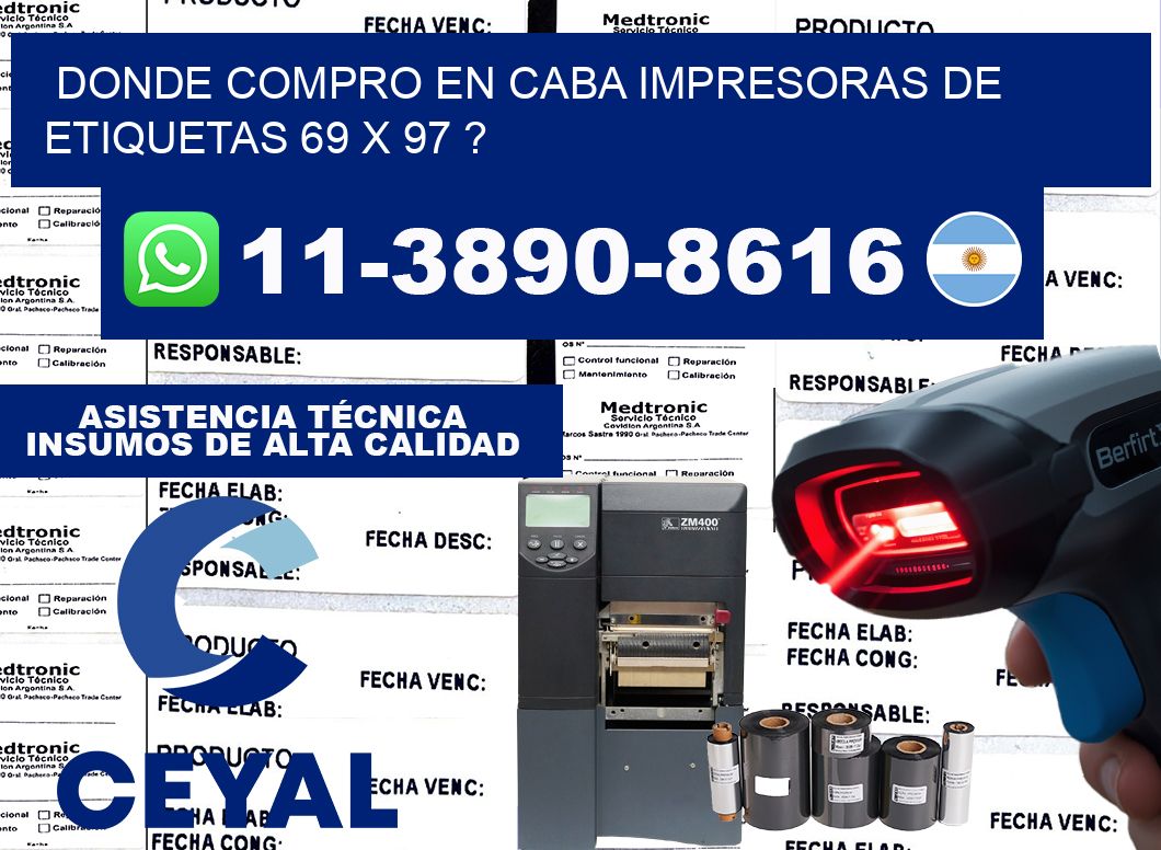 donde compro en CABA impresoras de etiquetas 69 x 97 ?