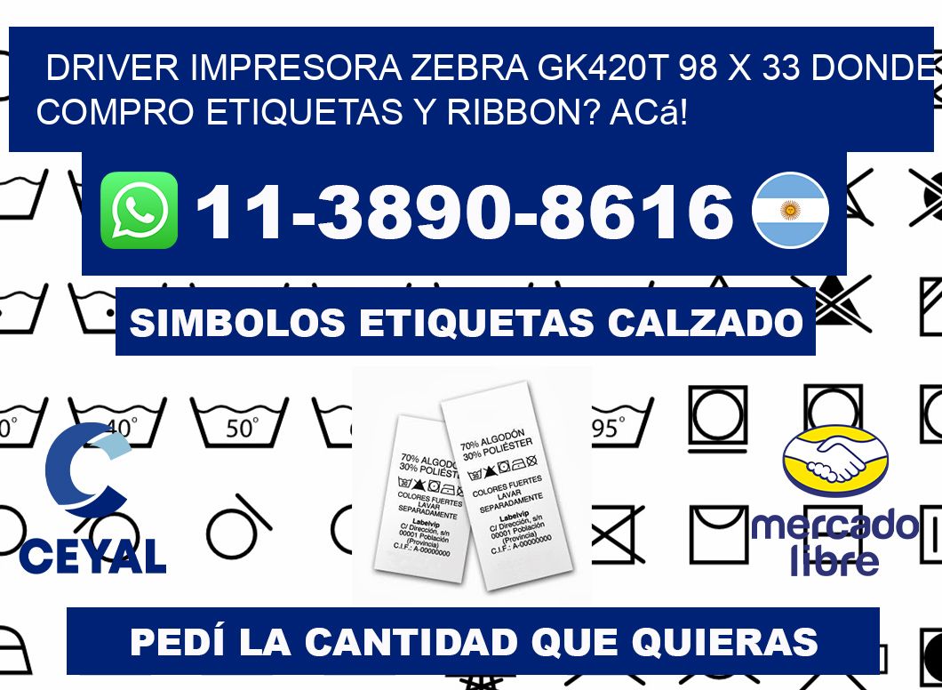 driver impresora zebra gk420t 98 x 33 Donde compro etiquetas y ribbon? Acá!