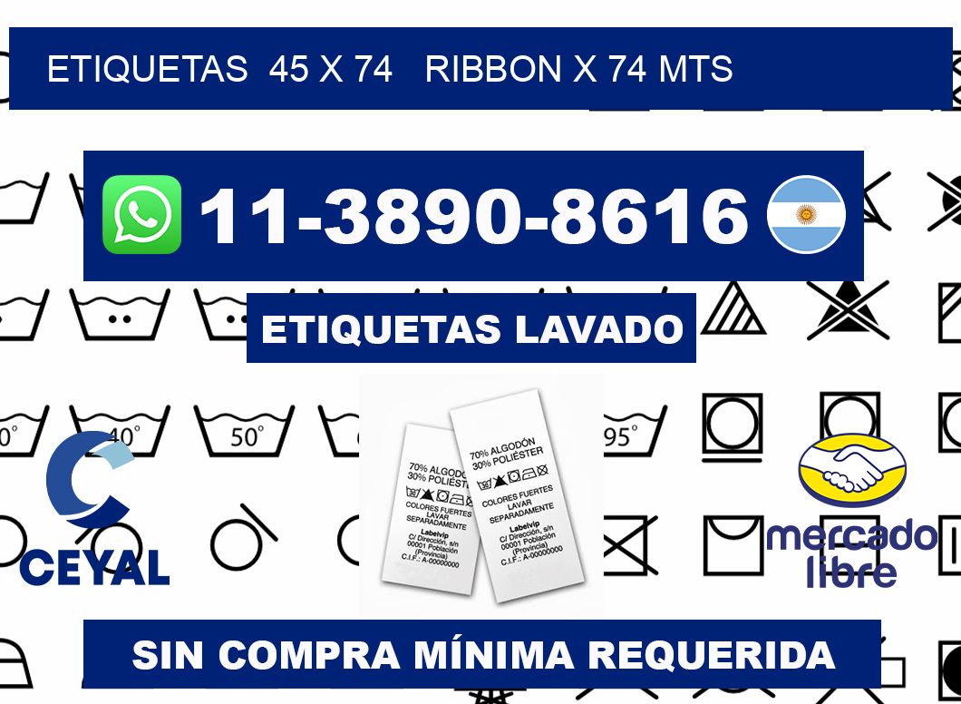 etiquetas  45 x 74   ribbon x 74 mts