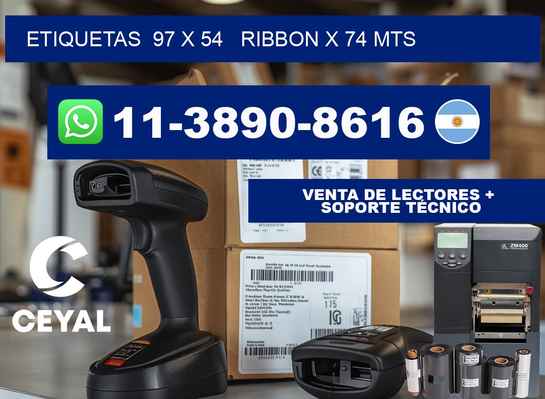 etiquetas  97 x 54   ribbon x 74 mts