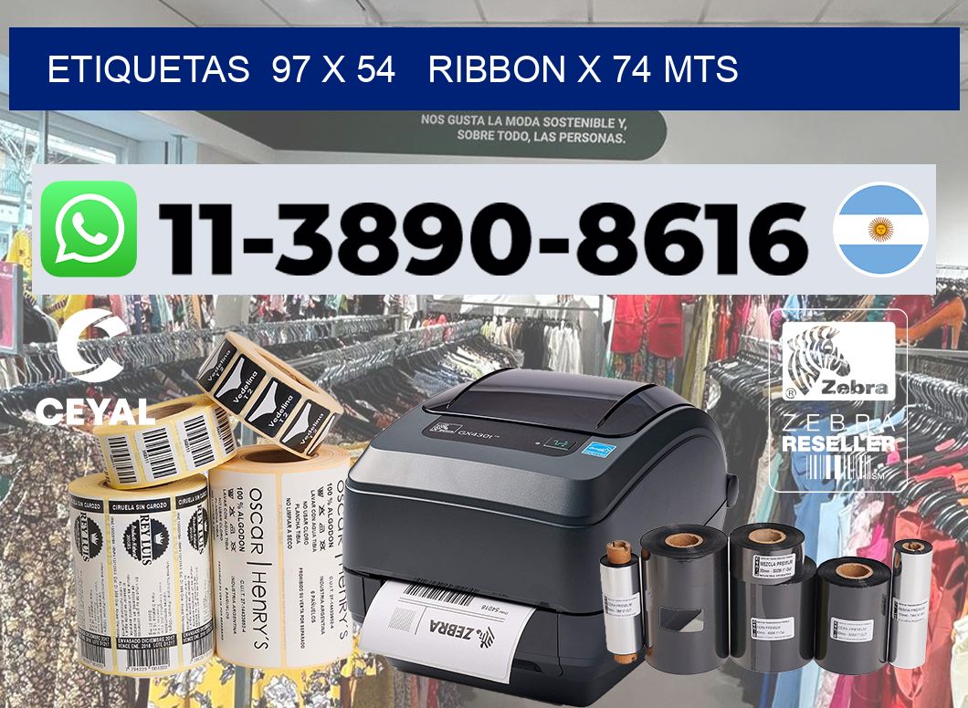 etiquetas  97 x 54   ribbon x 74 mts