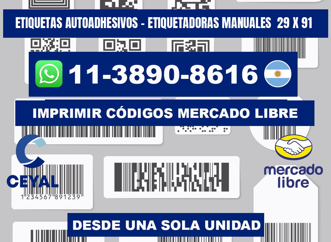 etiquetas autoadhesivos - Etiquetadoras Manuales  29 x 91