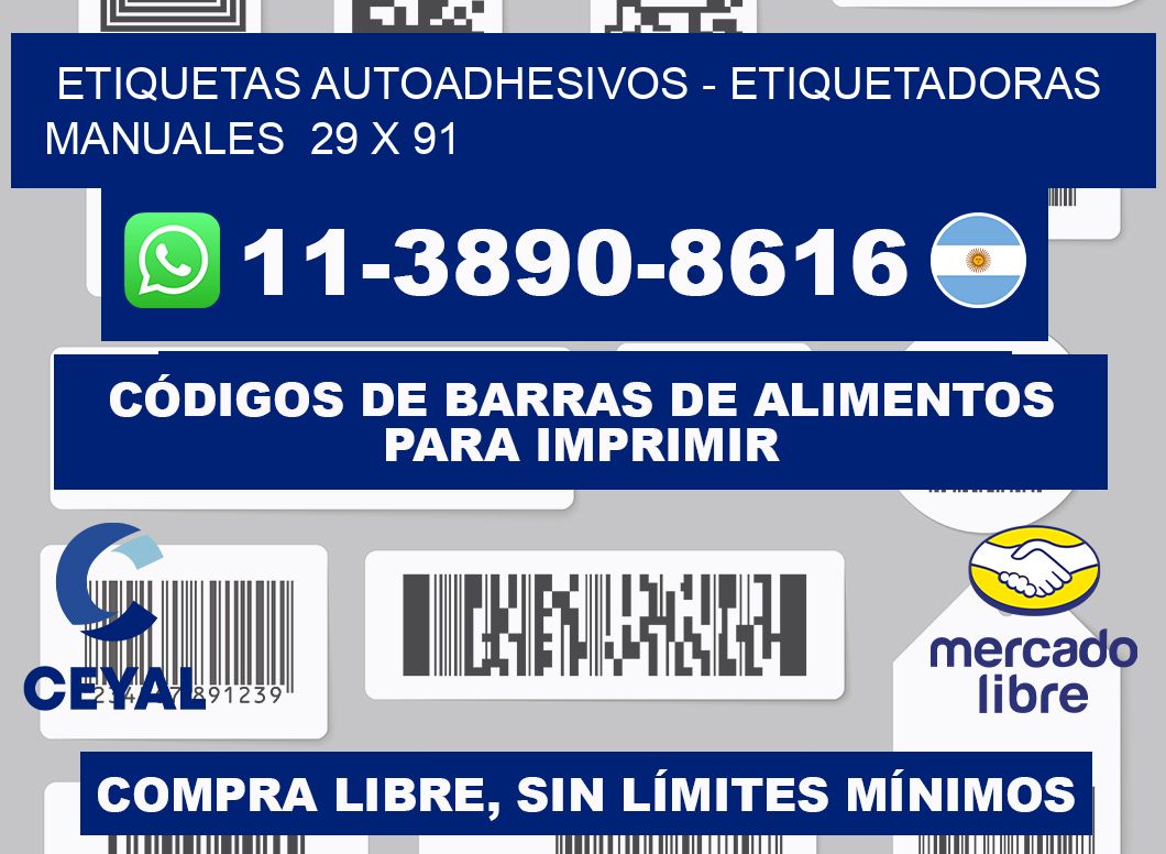 etiquetas autoadhesivos - Etiquetadoras Manuales  29 x 91