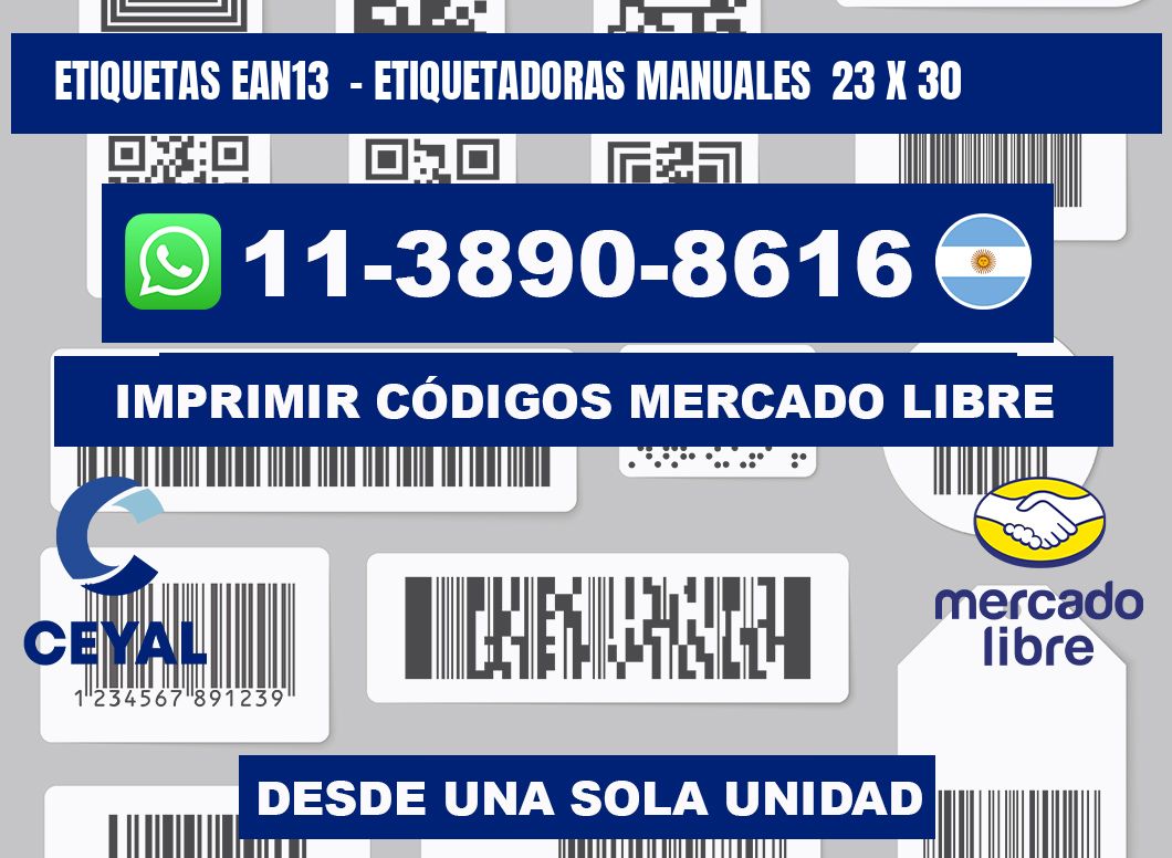 etiquetas ean13  - Etiquetadoras Manuales  23 x 30