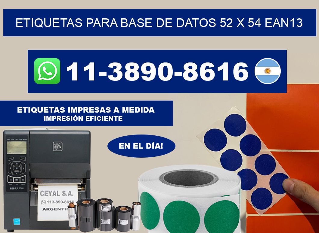 etiquetas para base de datos 52 x 54 ean13