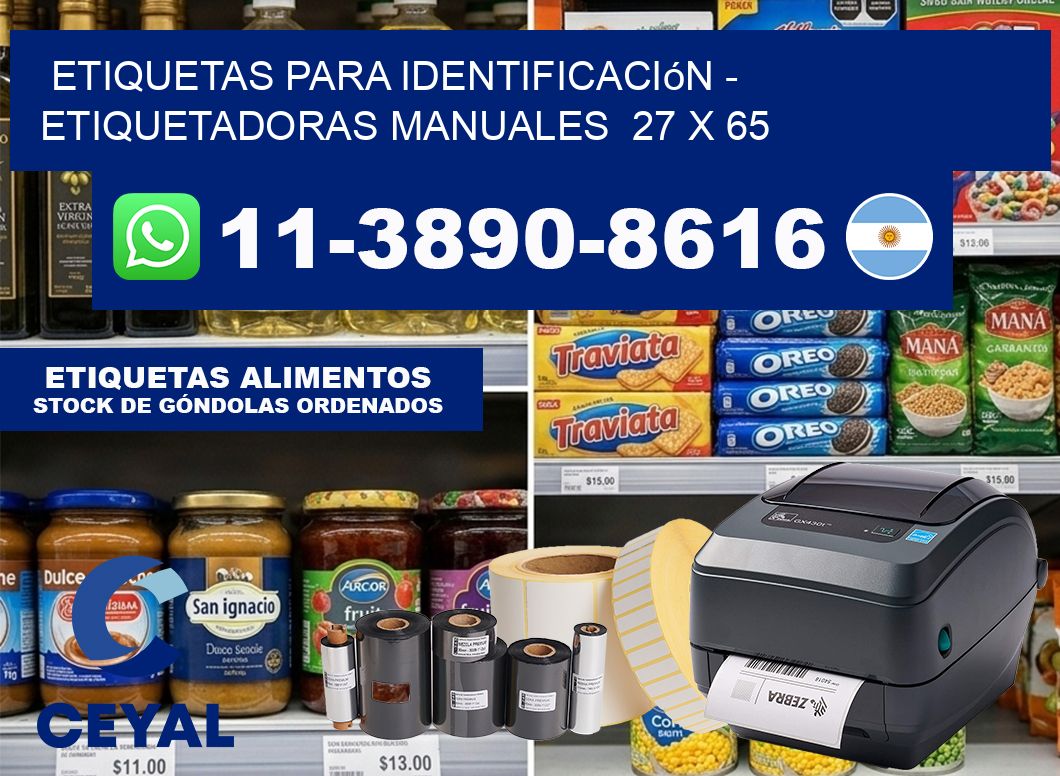 etiquetas para identificación – Etiquetadoras Manuales  27 x 65