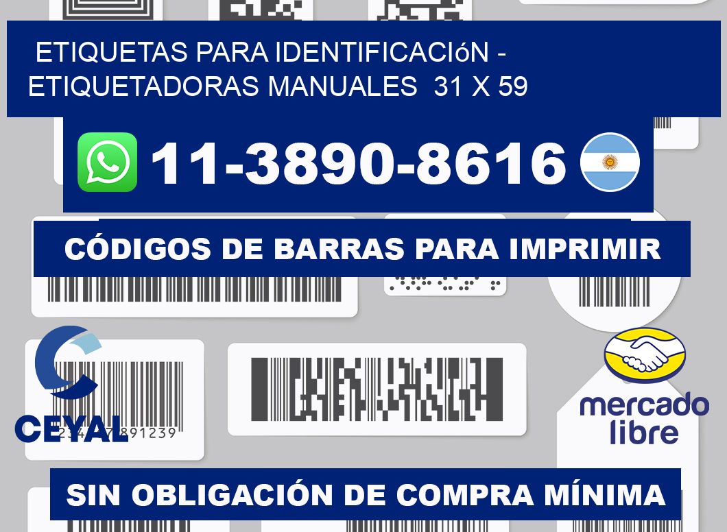 etiquetas para identificación - Etiquetadoras Manuales  31 x 59