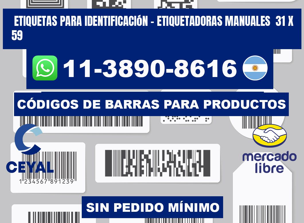 etiquetas para identificación - Etiquetadoras Manuales  31 x 59