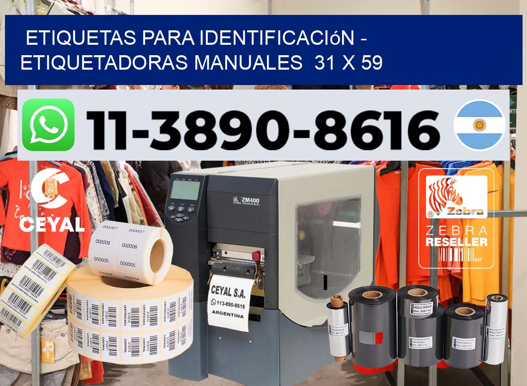 etiquetas para identificación - Etiquetadoras Manuales  31 x 59