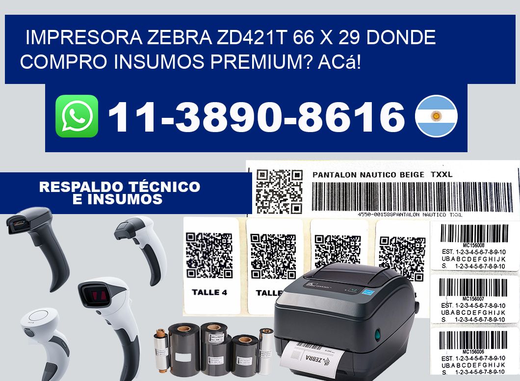 impresora zebra zd421t 66 x 29 Donde compro insumos premium? Acá!