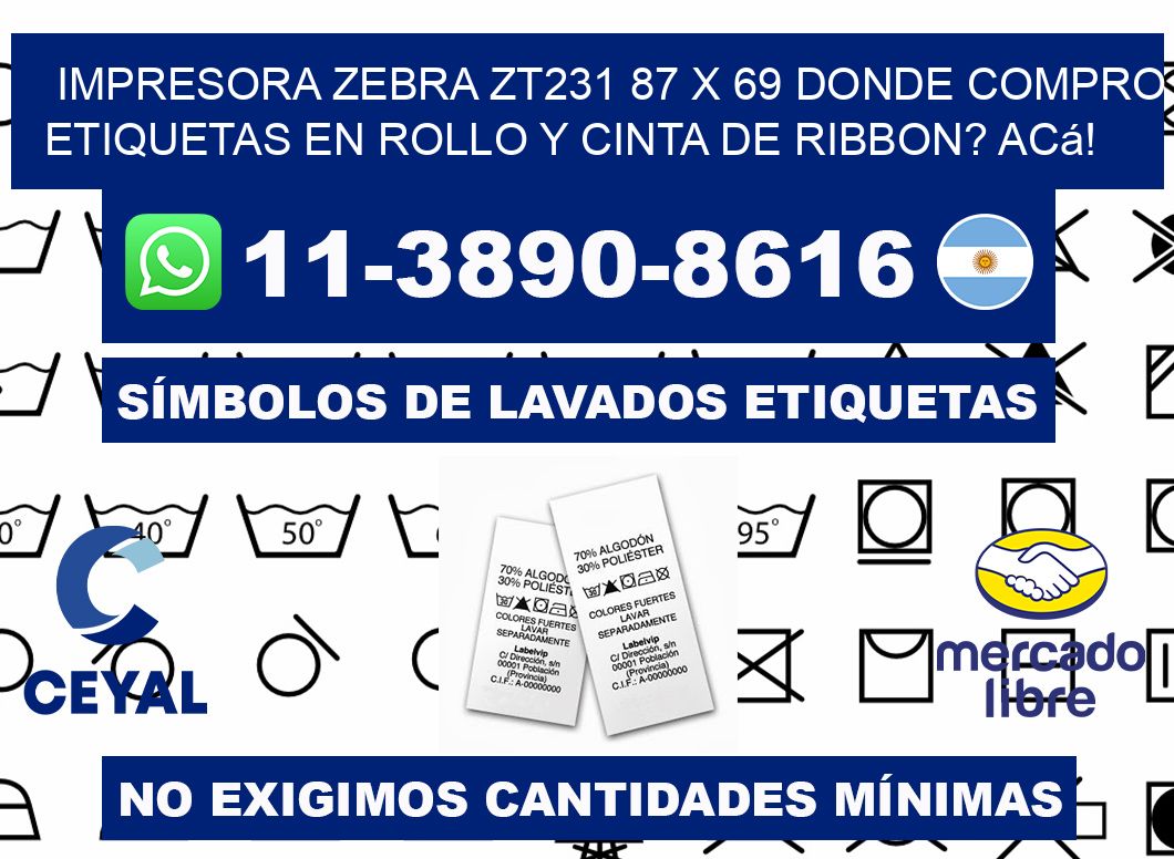 impresora zebra zt231 87 x 69 Donde compro etiquetas en rollo y cinta de ribbon? Acá!
