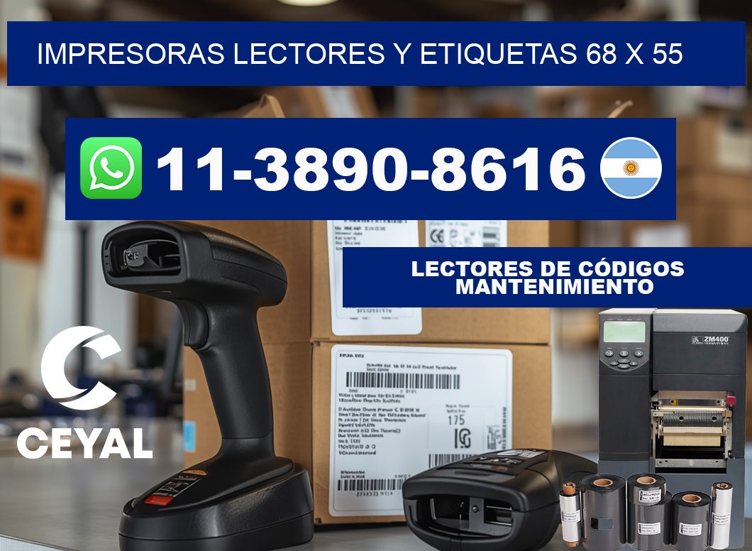 impresoras lectores y etiquetas 68 x 55