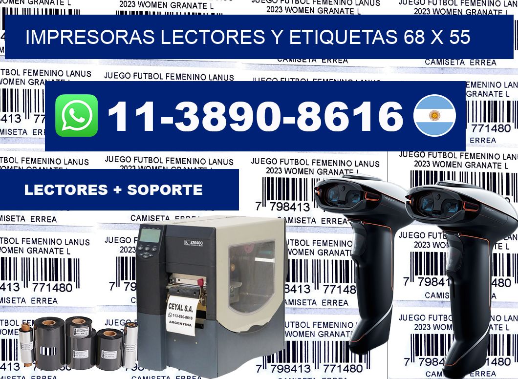 impresoras lectores y etiquetas 68 x 55