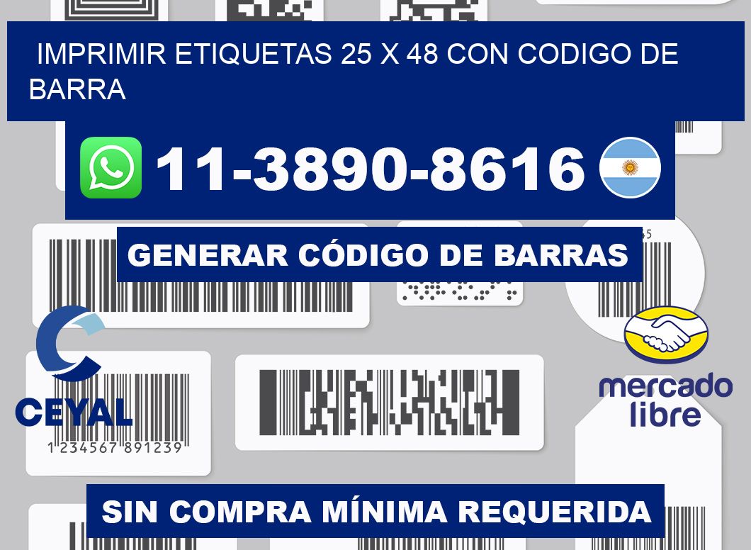 imprimir etiquetas 25 x 48 con codigo de barra