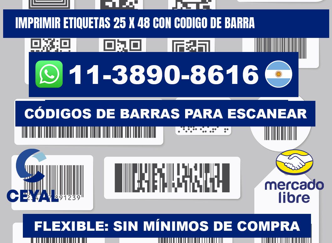 imprimir etiquetas 25 x 48 con codigo de barra