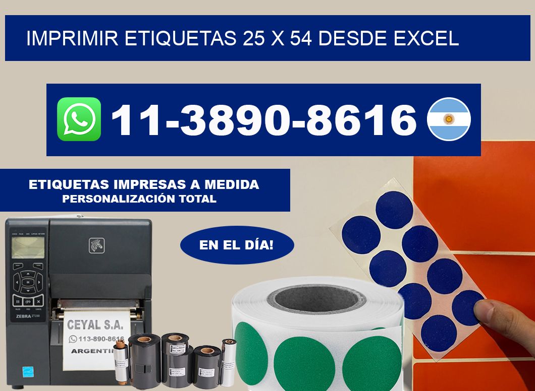 imprimir etiquetas 25 x 54 desde excel
