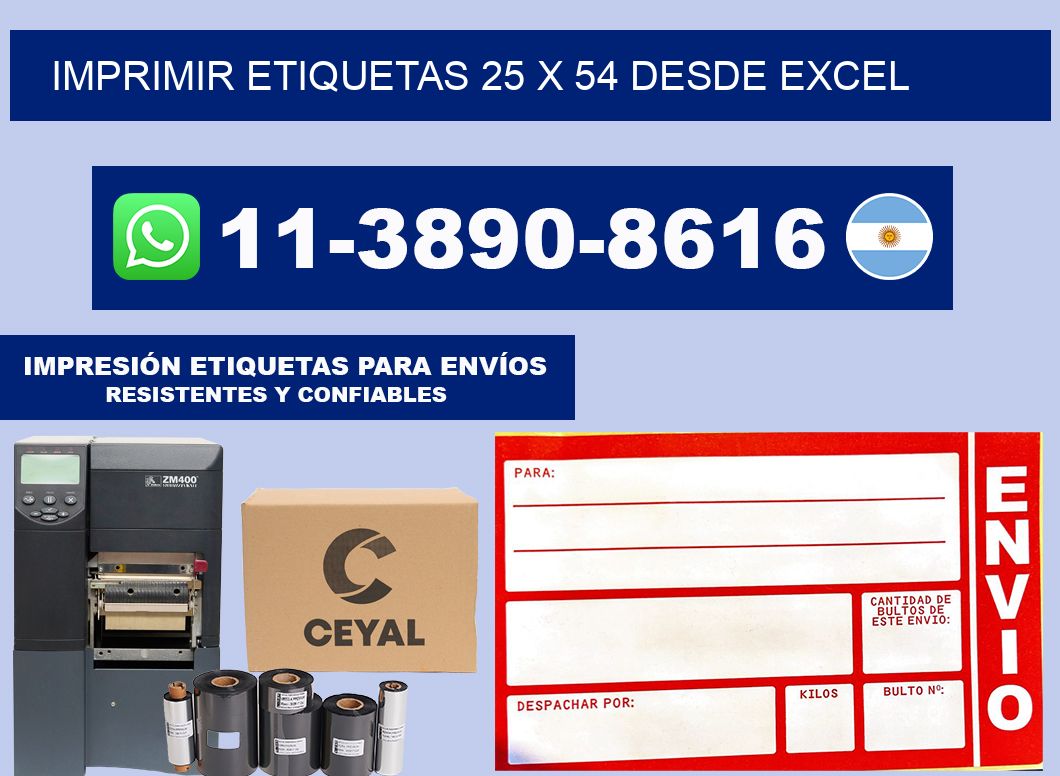 imprimir etiquetas 25 x 54 desde excel