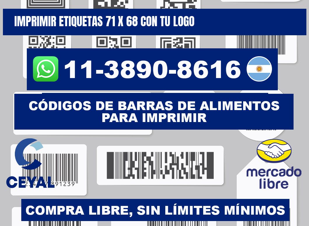 imprimir etiquetas 71 x 68 con tu logo