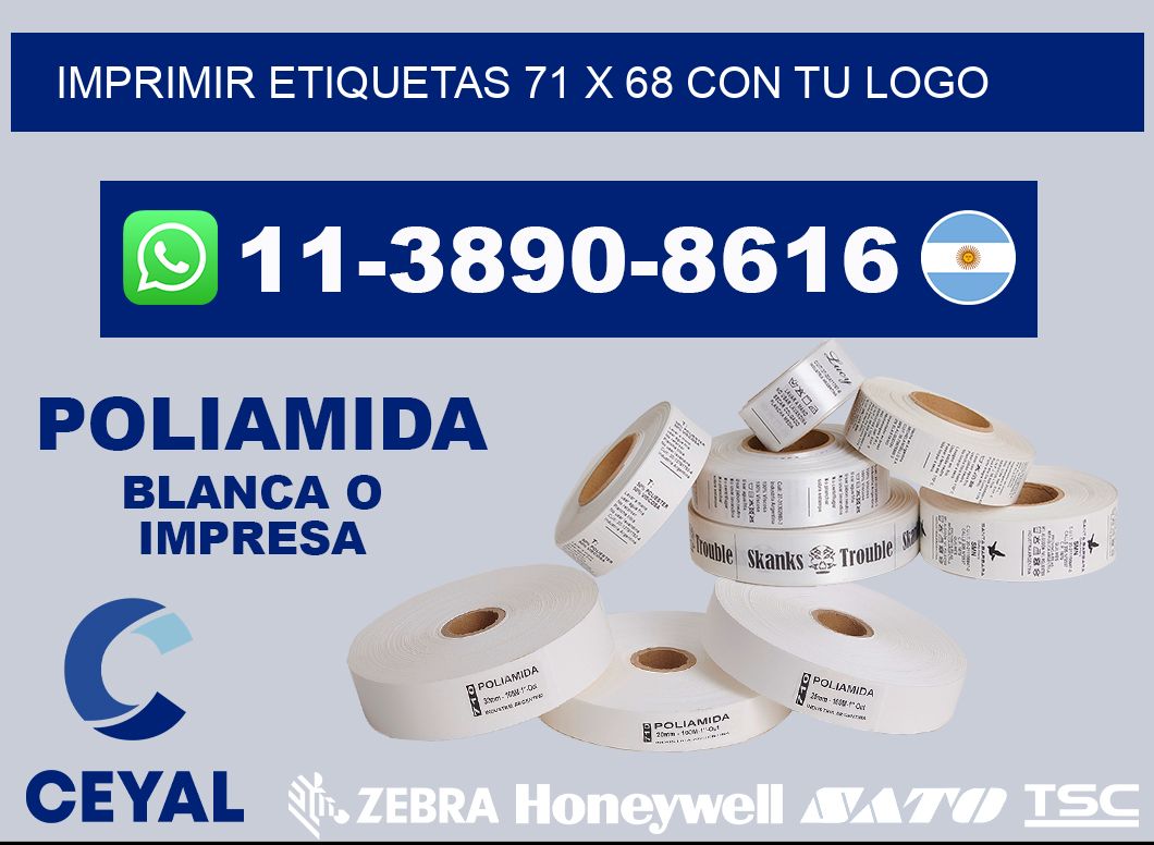 imprimir etiquetas 71 x 68 con tu logo