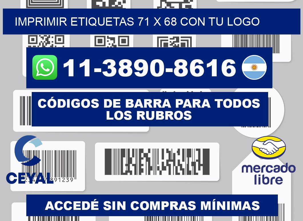 imprimir etiquetas 71 x 68 con tu logo