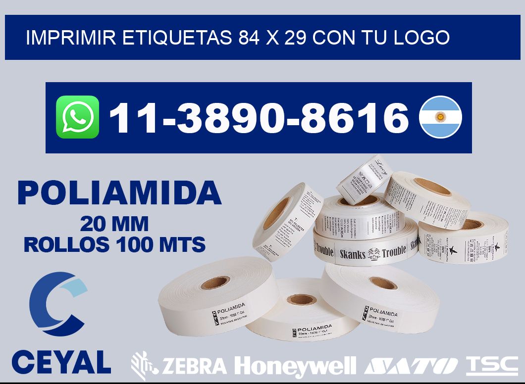 imprimir etiquetas 84 x 29 con tu logo