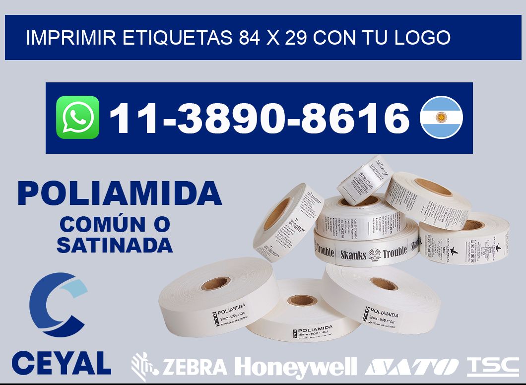 imprimir etiquetas 84 x 29 con tu logo