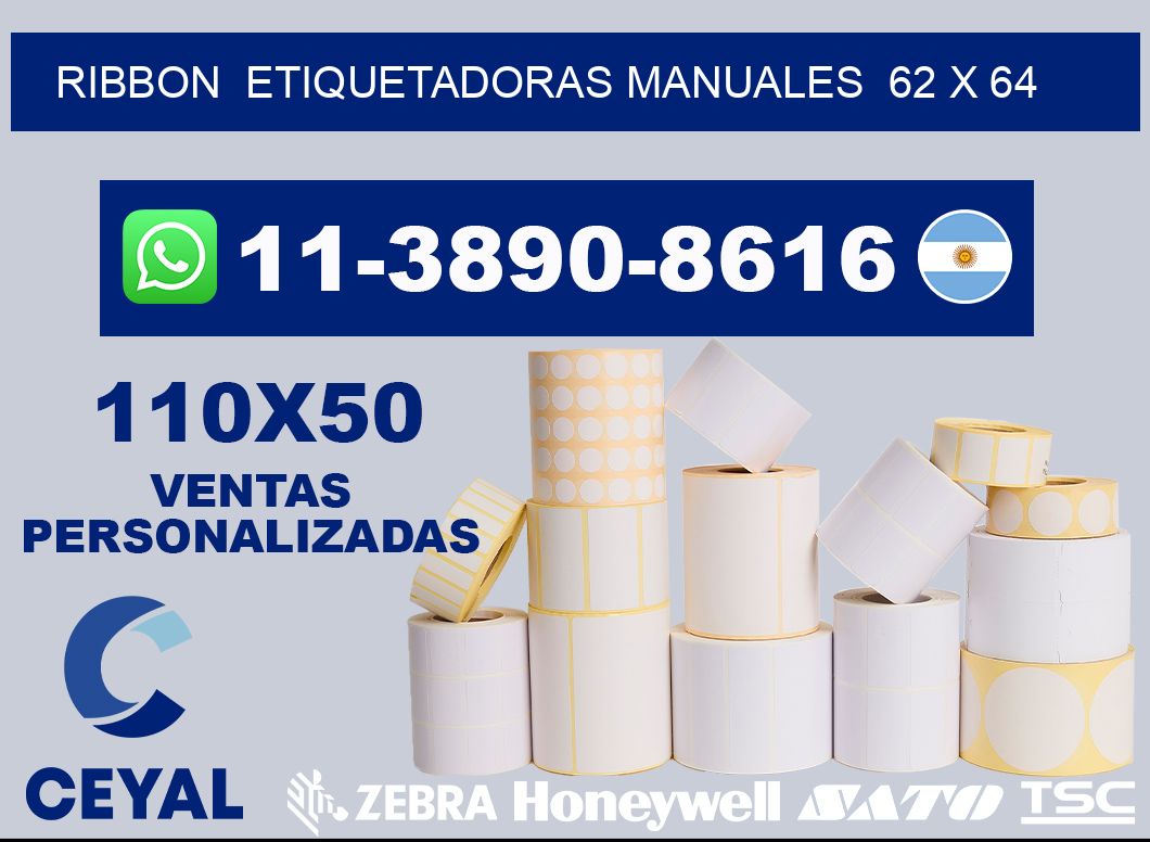 ribbon  Etiquetadoras Manuales  62 x 64